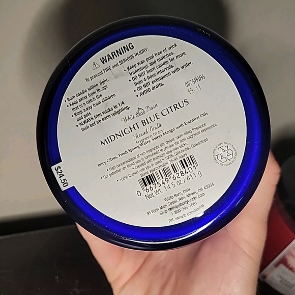 WHITE BARN CANDLE - Midnight Blue Citrus - 3 WICK - 14.5 OZ Jar - NEW - Picture 5 of 5